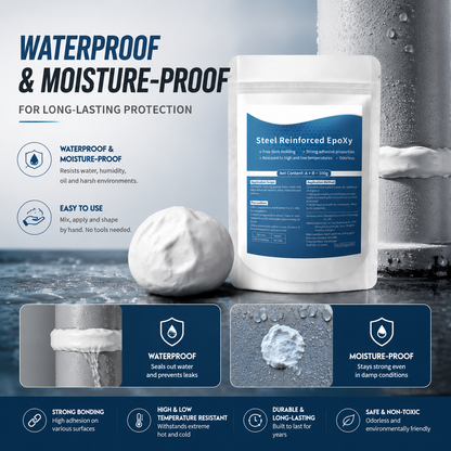 Steel Reinforced Epoxy Clay – Strong Adhesion, Free‑Form Molding, Permanent Repair-QE