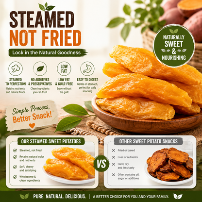 No Added Sugar 🍠 Double-Steamed Sweet Potato ✨ – Naturally Sweet & Wholesome Snack-QR