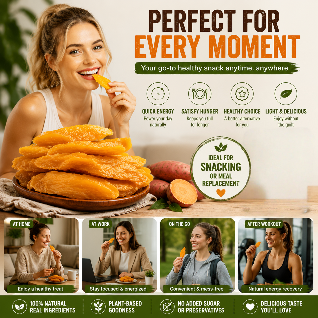 No Added Sugar 🍠 Double-Steamed Sweet Potato ✨ – Naturally Sweet & Wholesome Snack-QR