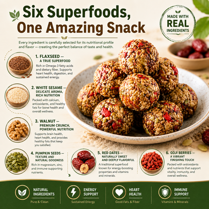 Astragalus 🌿 Codonopsis & Black Sesame Balls 🍫 – Naturally Crafted Herbal Snack ✨💖-QR