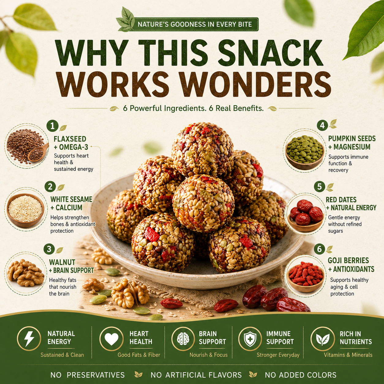 Astragalus 🌿 Codonopsis & Black Sesame Balls 🍫 – Naturally Crafted Herbal Snack ✨💖-QR