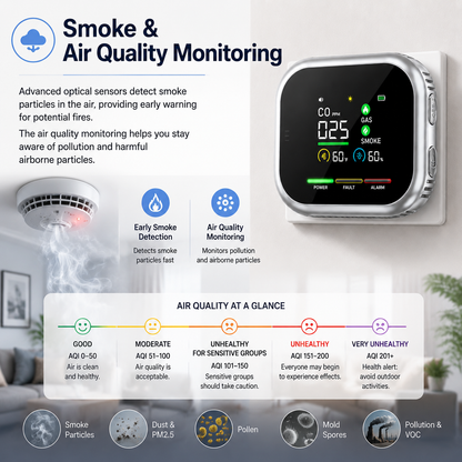 6-in-1 🔍 Combustible Gas Detector ✨ – Portable Safety Monitor 🚨 for Home 🏡 Workshop 🔧 & Travel-QR