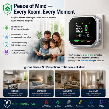 6-in-1 🔍 Combustible Gas Detector ✨ – Portable Safety Monitor 🚨 for Home 🏡 Workshop 🔧 & Travel-QR