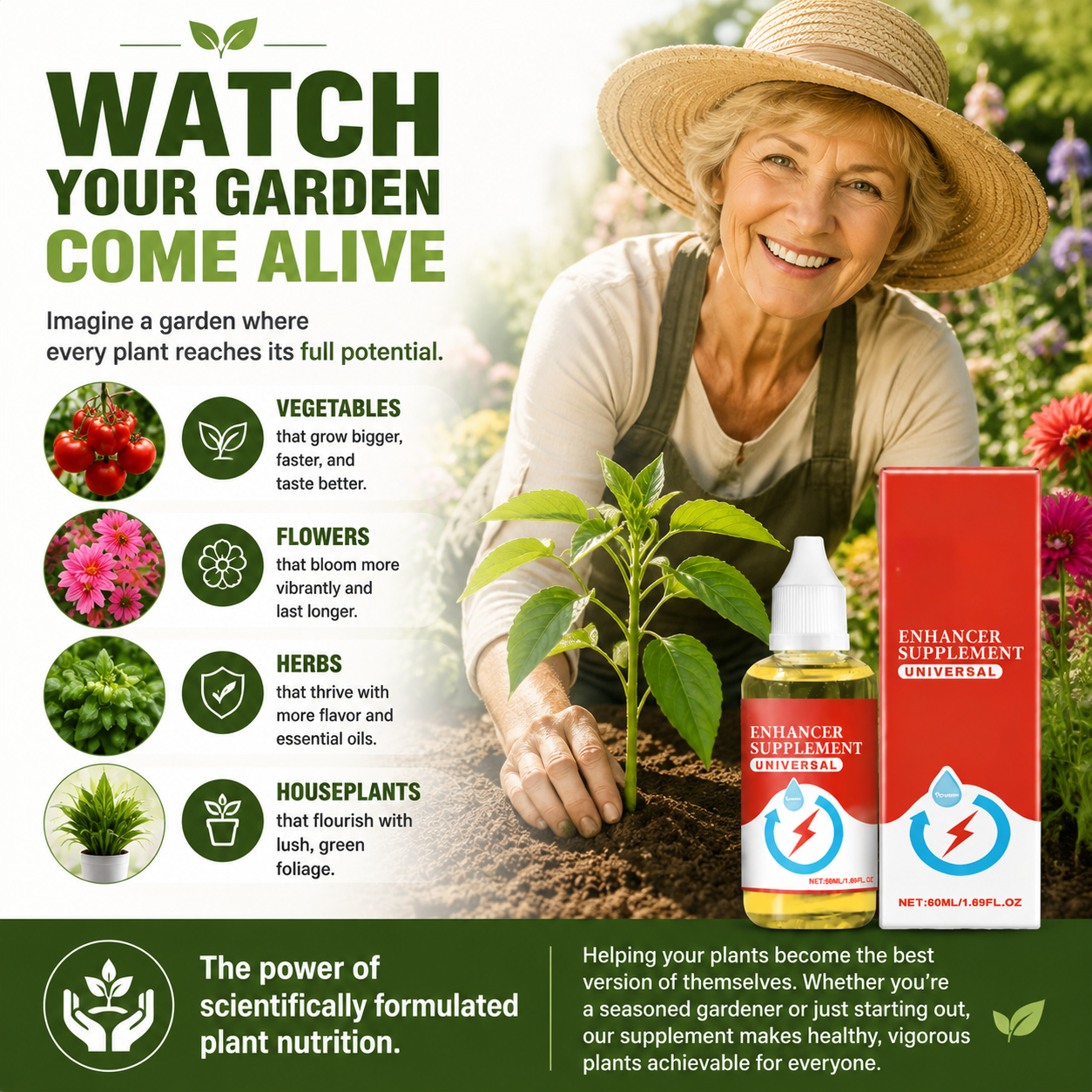 🌿 Plant Growth Support Formula ✨ – Nutrient Booster 💧 for Stronger, Healthier-Looking Plants 🌱-QR