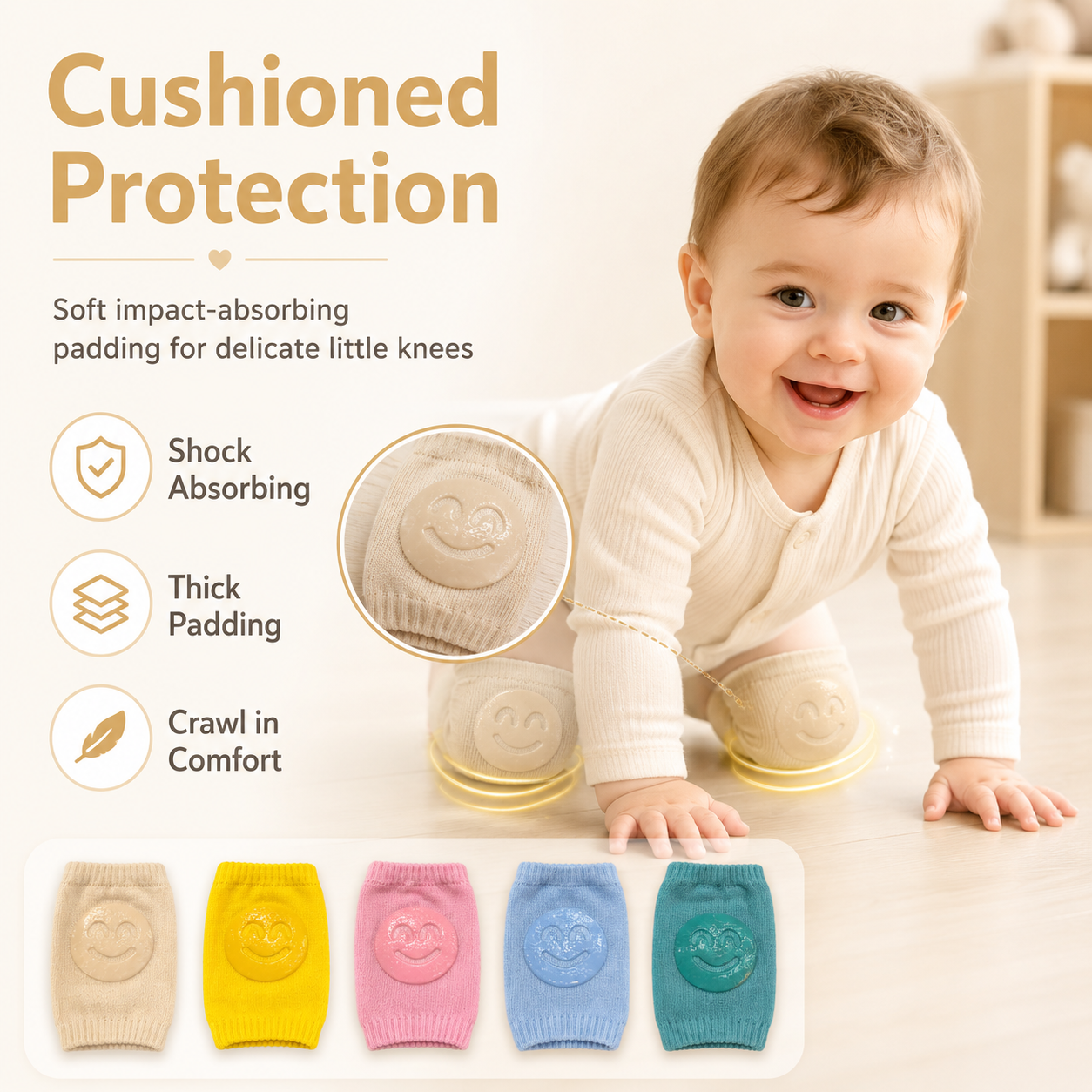 🦵 Baby Knee Pads 👶✨ – Soft Crawling Protection 🛡️ for Comfortable Daily Movement 💖-QR