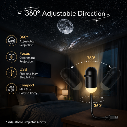 Smart ✨ Holographic Star & Ocean Night Light Projector 🌌 – Dreamy Ambient Room Lighting 💖-QR