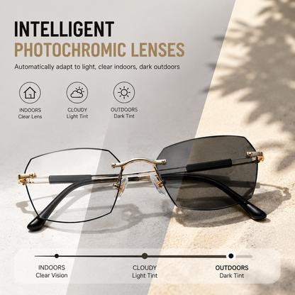 👓 Smart Photochromic Reading Glasses – Blue Light Blocking, Auto Tint, Anti‑Fatigue-QE