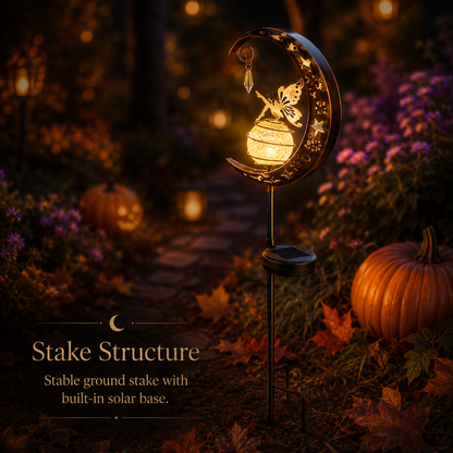 Solar Fairy 🌙 Garden Stake Light ✨ – Enchanted Crescent Lamp 🌿 for Magical Outdoor Decor 🏡💖-QR