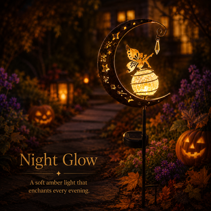 Solar Fairy 🌙 Garden Stake Light ✨ – Enchanted Crescent Lamp 🌿 for Magical Outdoor Decor 🏡💖-QR