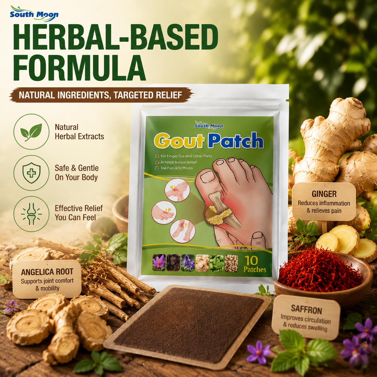 South Moon Gout Patch – Soothes Joint Pain, Reduces Swelling & Stiffness-QE
