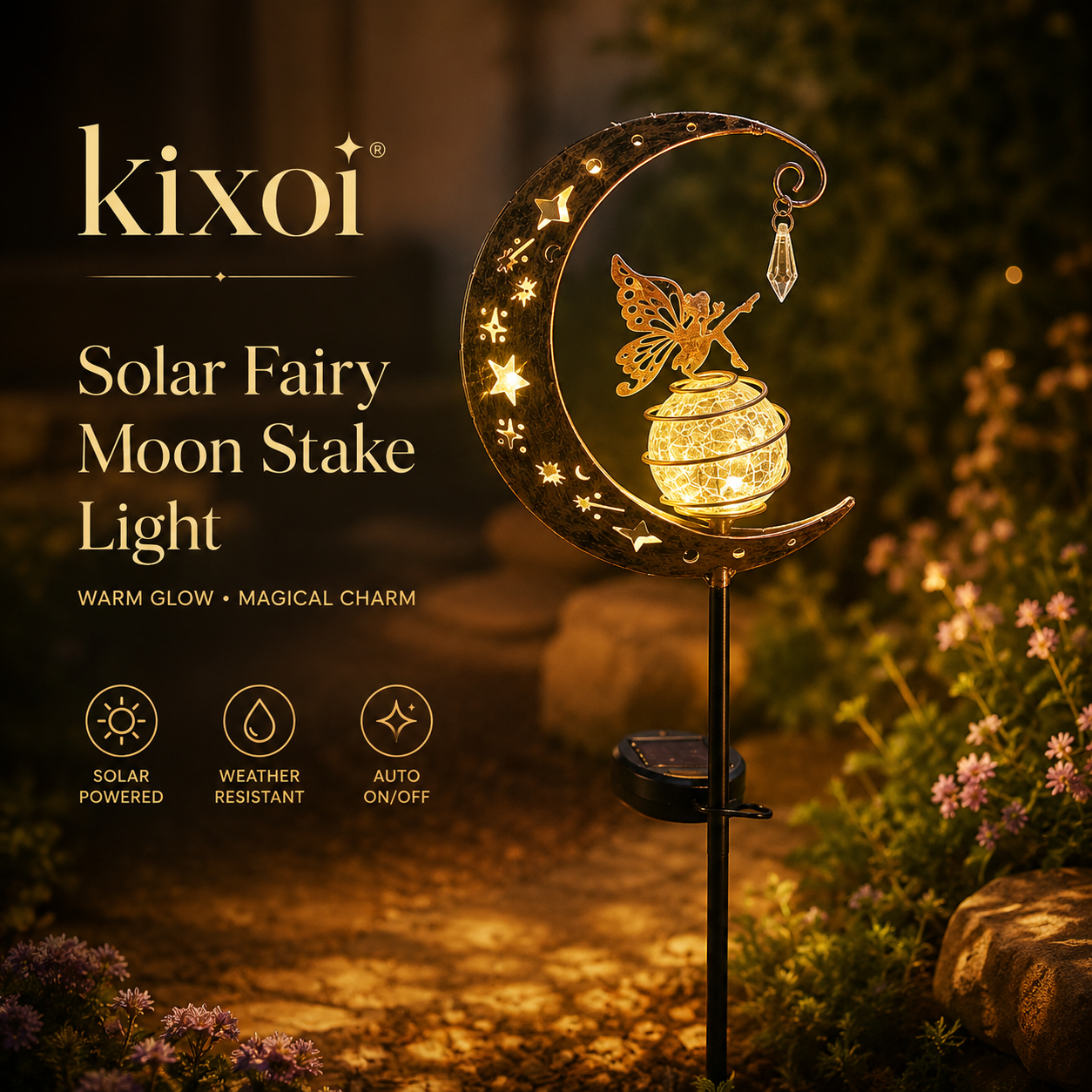 ✨ Solar Moon Garden Light – A Luminous Iron Art Piece for Your Outdoor Sanctuary-QE