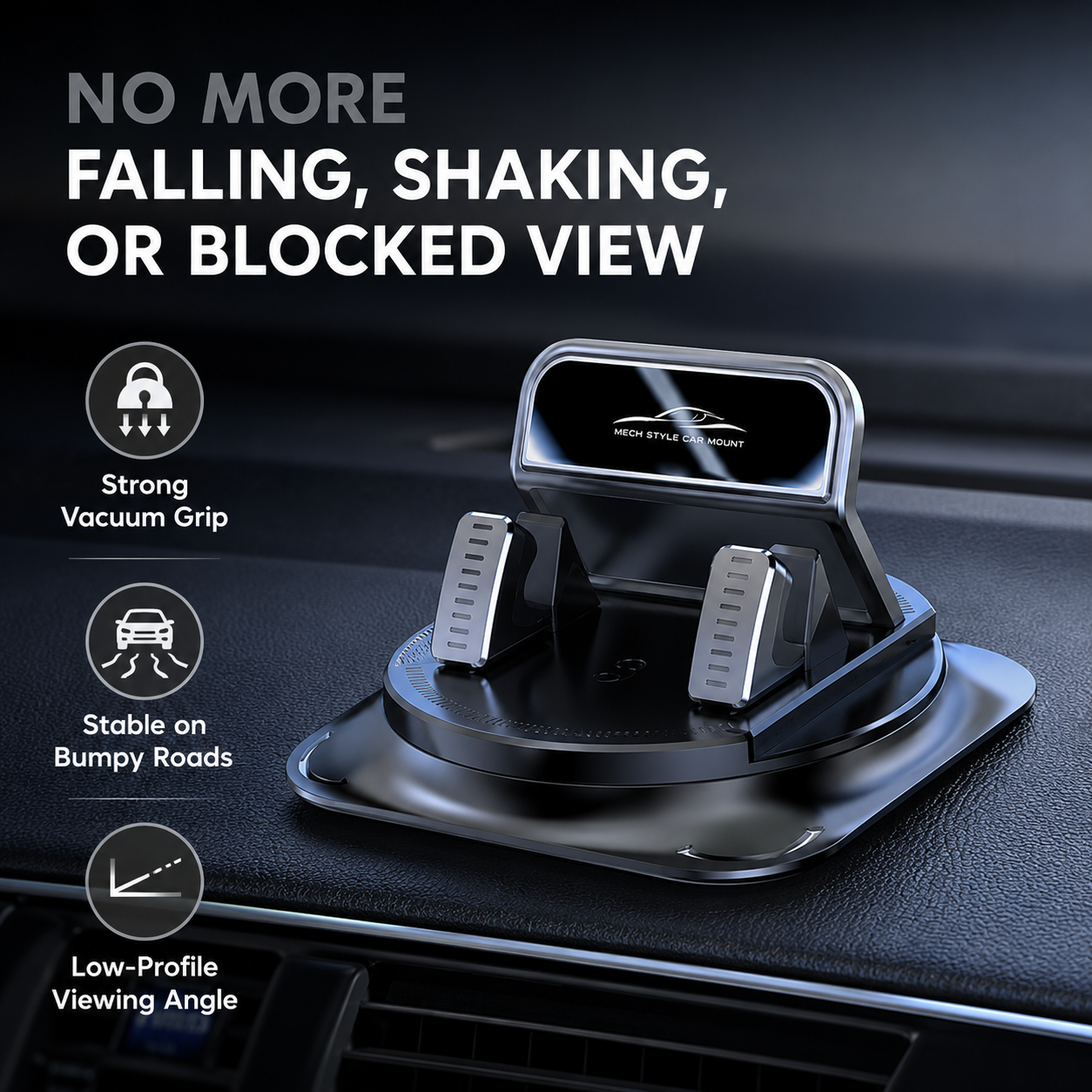 Car phone holder 360 degree rotation, suitablefor car navigation in-car dashboard-QO
