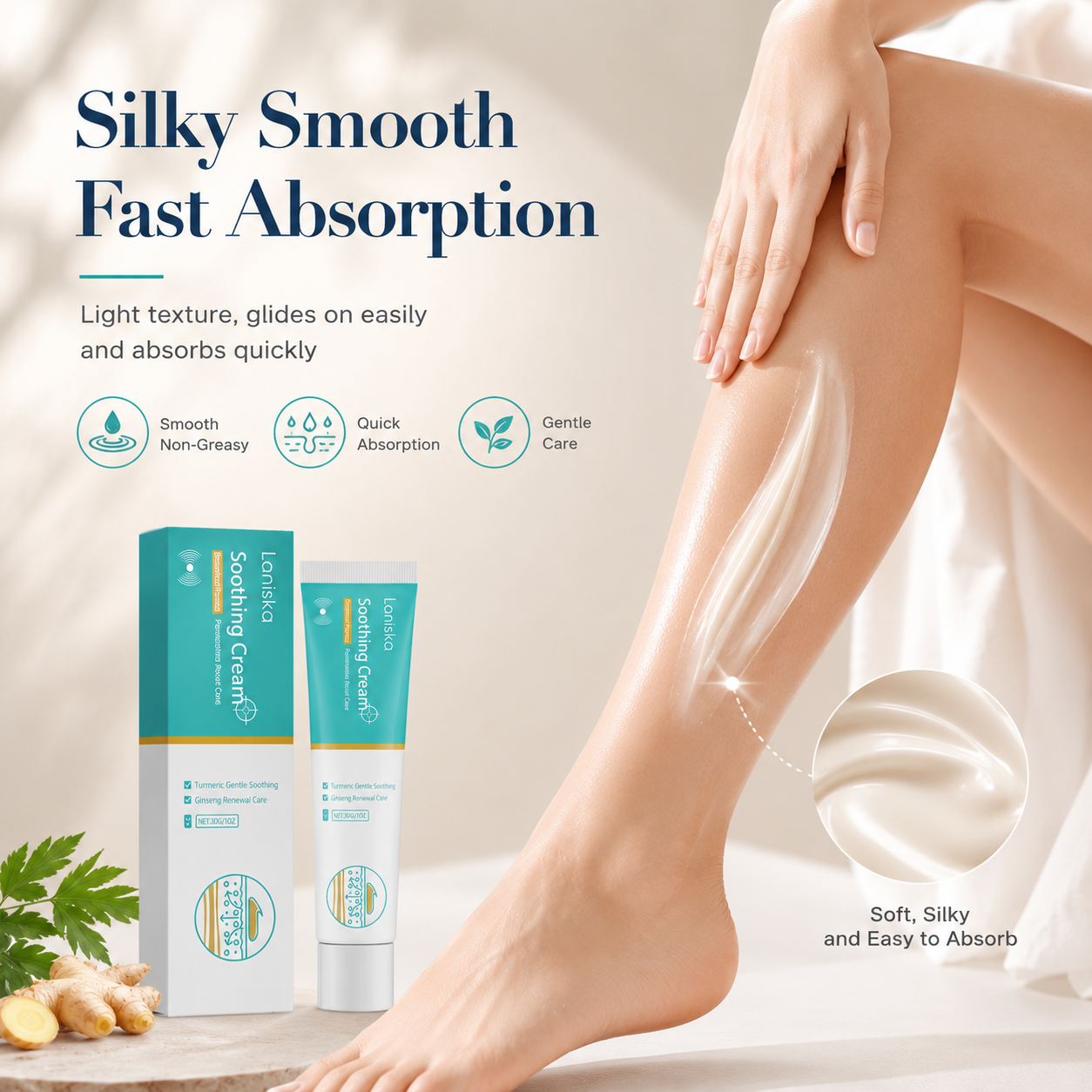 🌿 Laniska Soothing Cream – Natural Leg Relief for Tired, Swollen, and Aching Legs-QE