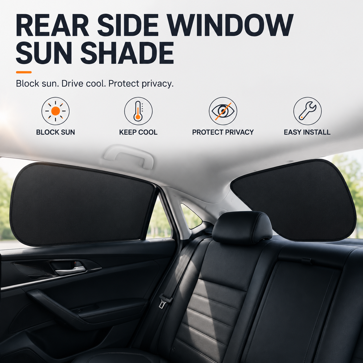 🚗 Electrostatic Car Sunshade – 0% Light Transmission, No Glue, No Residue-QE