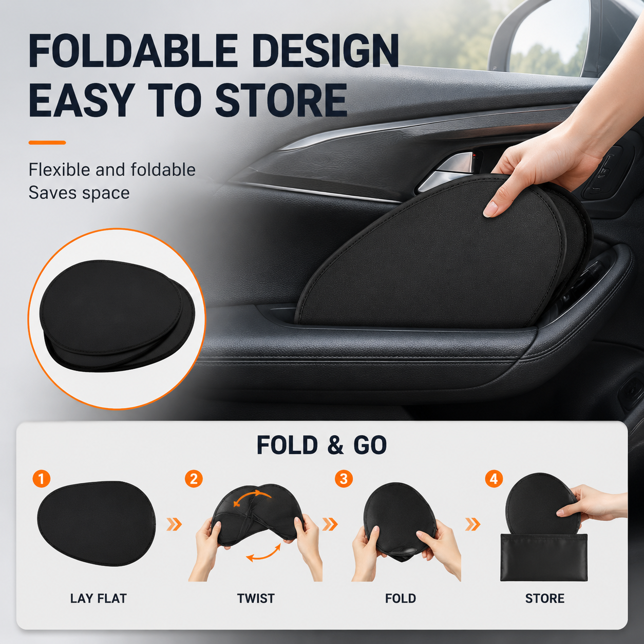 🚗 Electrostatic Car Sunshade – 0% Light Transmission, No Glue, No Residue-QE