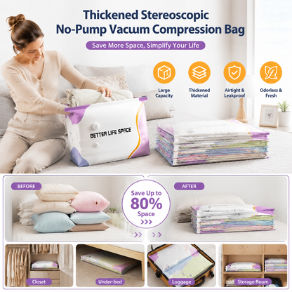 Thickened Stereoscopic No-Pump Vacuum Compression Bag - QO