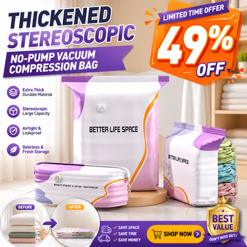 Thickened Stereoscopic No-Pump Vacuum Compression Bag - QO
