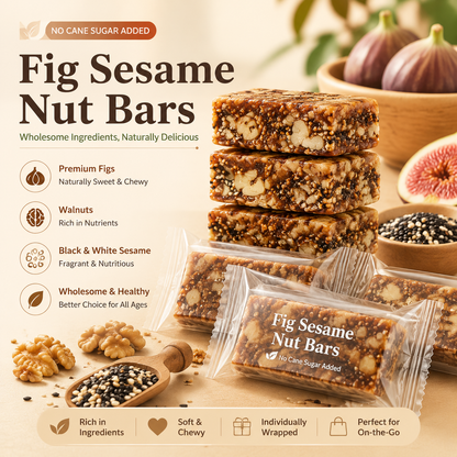 Fig, Walnut & Black Sesame Pie – Natural Sweetness, Crispy Texture, Healthy Snack-QE