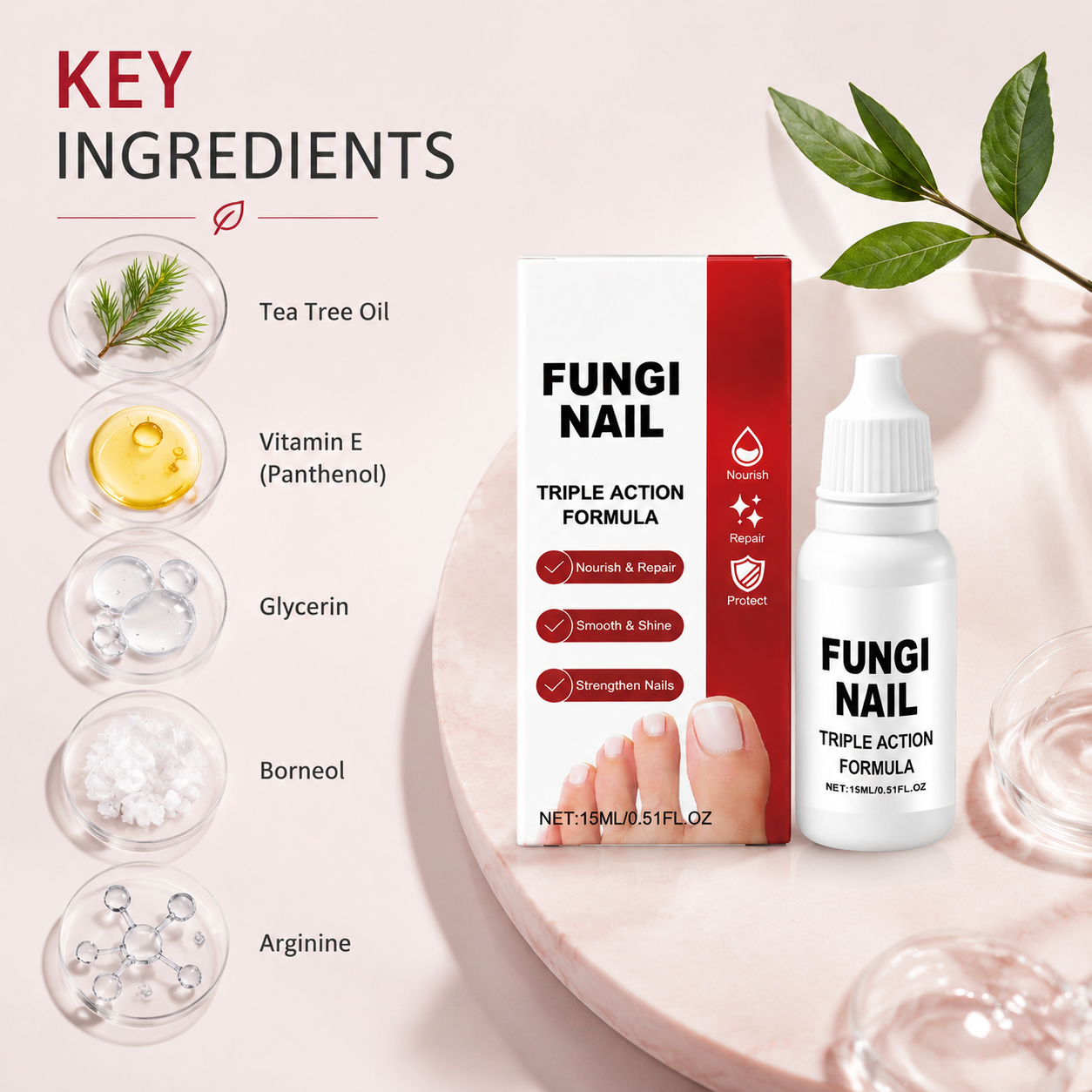 💧 Fungi Triple Action Nutrient Oil – Natural Care Drops for Damaged Nails-QE