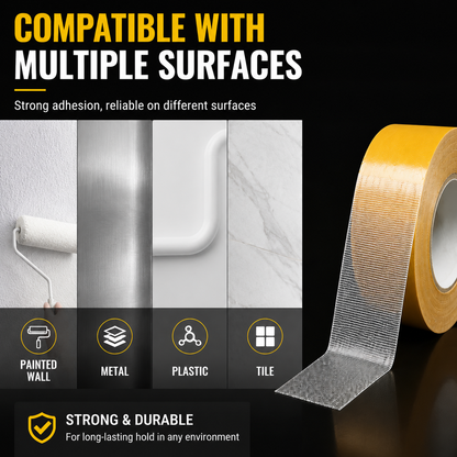 Waterproof Strong Double-Sided Tape – Heavy Duty Mesh Cloth Tape for Carpet, DIY & Home Fixing-QE