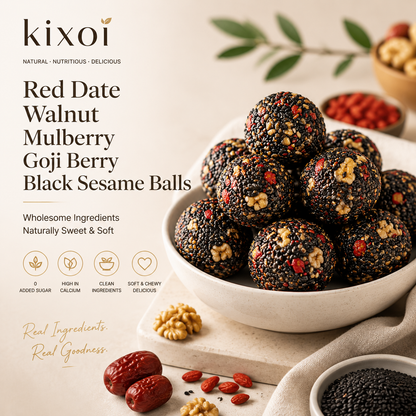Black Sesame & Walnut Energy Balls – Natural Sweetness, Nutrient-Rich Snack-QE