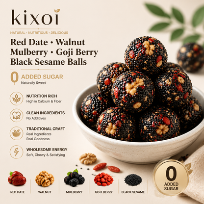 Black Sesame & Walnut Energy Balls – Natural Sweetness, Nutrient-Rich Snack-QE