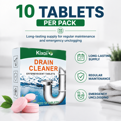 Drain Cleaning Effervescent Tablets – Powerful Unclogging, Odor Removal & Pipe Maintenance-QE
