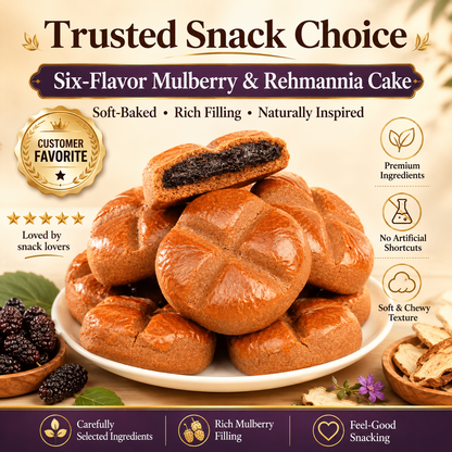 😋Six-Fruit Mulberry & Rehmannia Cake – 🍃 A delicious herbal-style snack inspired by traditional ingredients, perfect for your daily wellness routine and balanced lifestyle -QO