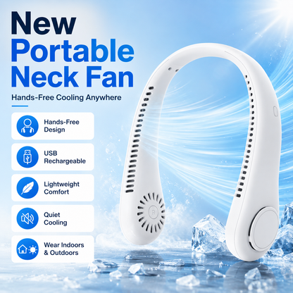 ⚡ 49% OFF Today – ❄️ Stay Cool Anywhere – New Portable Neck Fan | Hands-Free • Lightweight • USB Rechargeable-QO