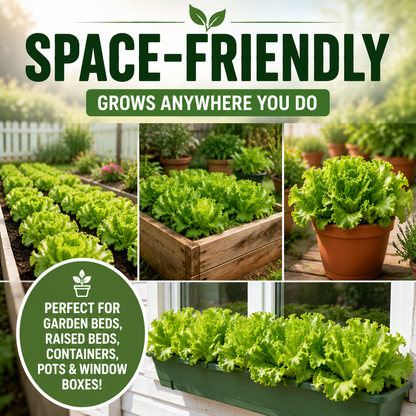 American Fast-Growing Large Leaf Lettuce Seeds – Crisp, Sweet & Easy to Grow-QE
