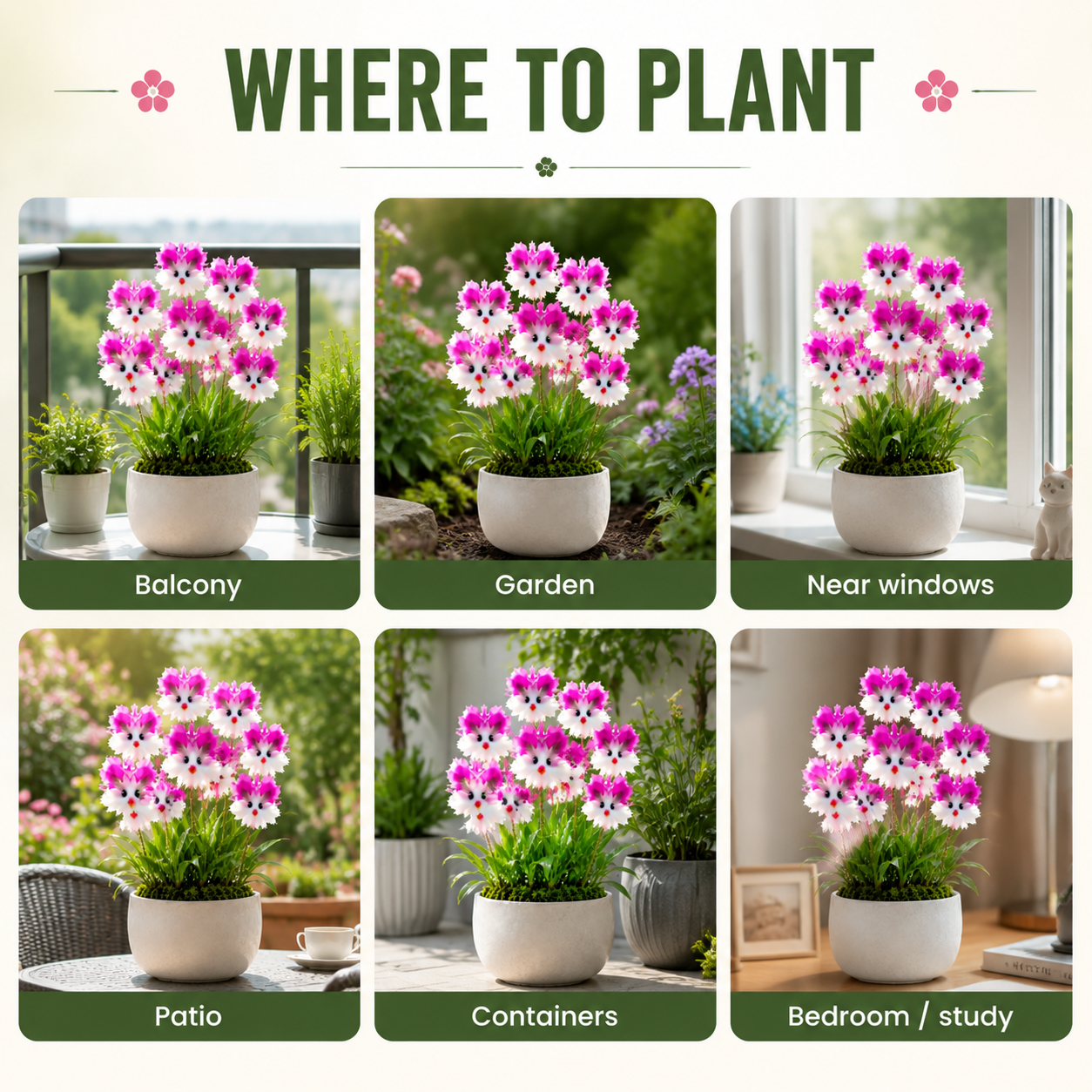 🌸 Colorful “Cat Face” Orchid Seeds – Fragrant, Air‑Purifying & Mosquito‑Repellent-QE