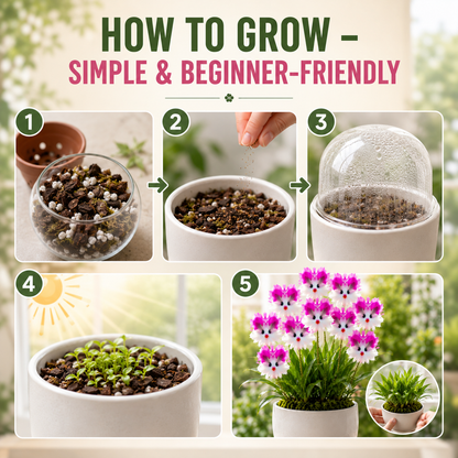 🌸 Colorful “Cat Face” Orchid Seeds – Fragrant, Air‑Purifying & Mosquito‑Repellent-QE