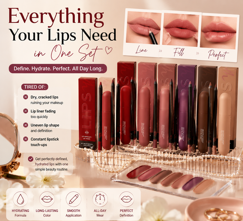 💋 LIP AMPOULE + LIP PENCIL 💋 Lip liner & essence set – Create plump, hydrated, long-lasting lips-FX