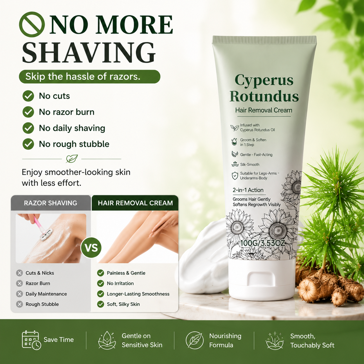 🌿Gentle Hair Removal Cream | For Women & Men, Sensitive Skin-FX