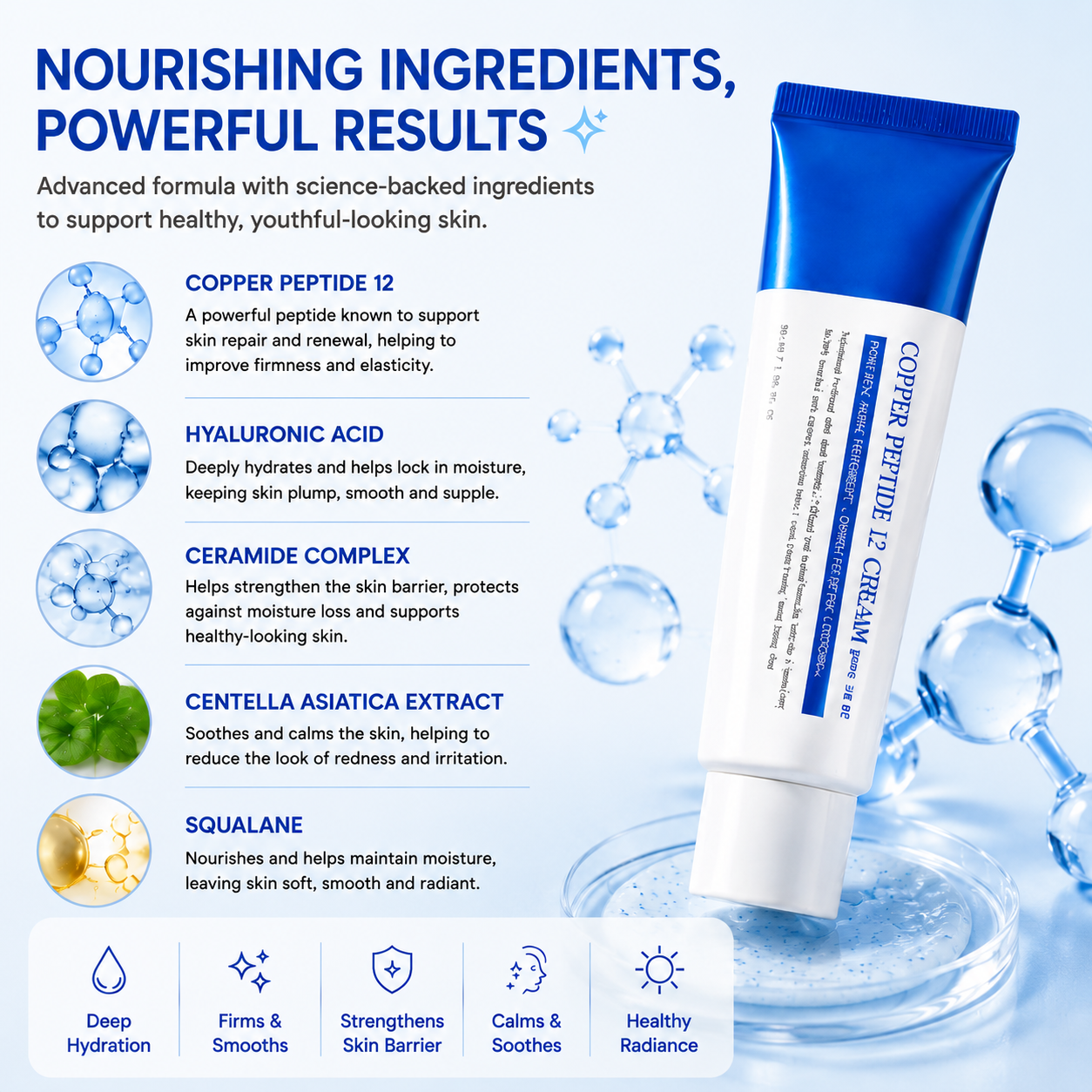 🌟💙 Copper Peptide 12 Moisturizing Cream – ✨Nourishing Anti-Aging Facial Cream for Firmer, Healthier-Looking Skin -FX