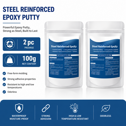 Steel-Reinforced 🔩 Epoxy Putty ✨ – Heavy-Duty Repair Compound 🛠️ for Metal, Pipes & DIY Fixes-QR