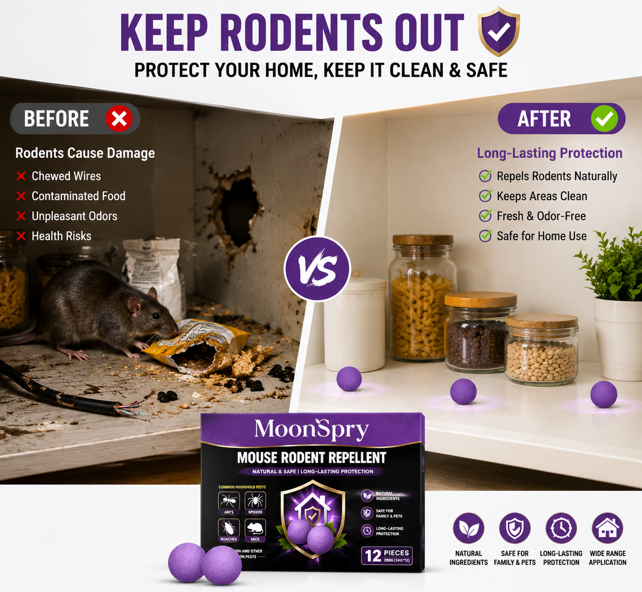 🐭 Rodent Repellent Balls – Natural-Inspired Home & Kitchen Protection - DW