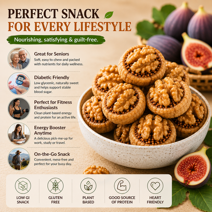 🌰 Sugar-Free Fig Stuffed Walnuts, 🍈Nutritious Snack with Real Figs & Premium Walnuts -FX