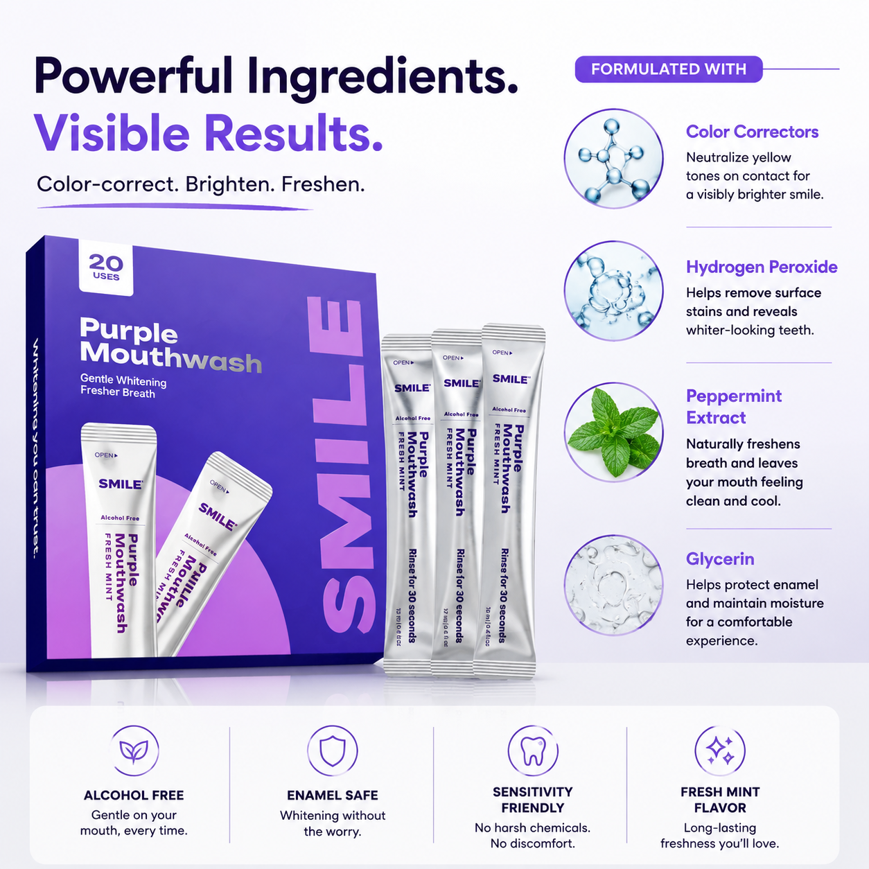 💜 Purple Mouthwash | Fresh Breath & Brilliant Smile ✨-QO