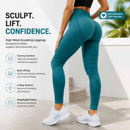 High-Waisted ✨ Yoga Leggings 🧘‍♀️ – Quick-Dry 💦 Stretch Fit 💖 for Workout & Everyday Comfort-QR