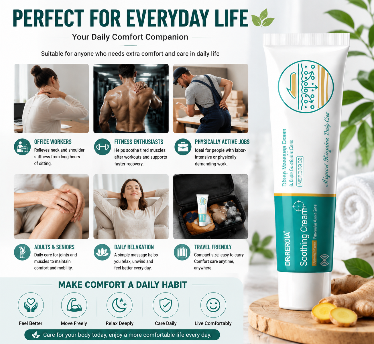 🌿💖 Deep Massage Care Cream🌿💆‍♂️ –Daily Comfort Care for Stiffness, Tension & Dry Skin-FX