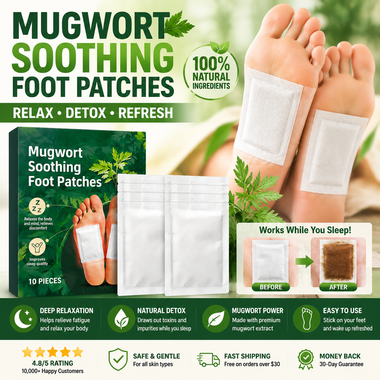 Mugwort Soothing Foot Patches -QO