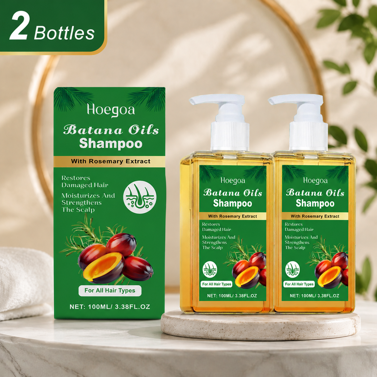 Batana Oil & Rosemary Shampoo – Restores Damaged Hair, Strengthens Scalp-QE