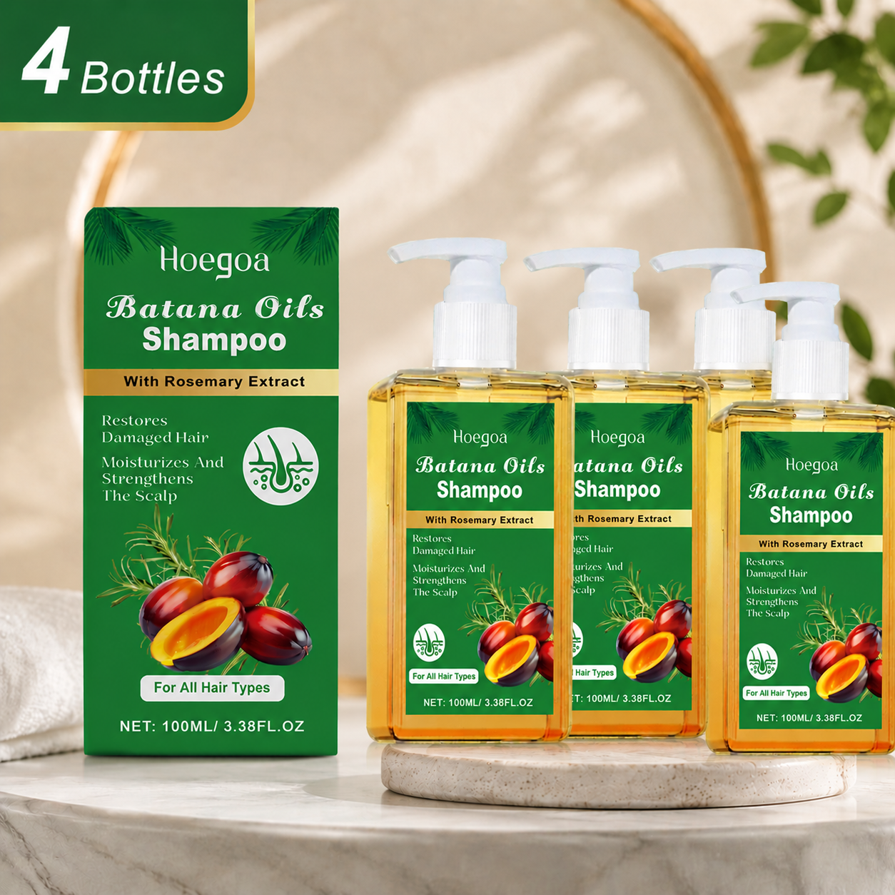Batana Oil & Rosemary Shampoo – Restores Damaged Hair, Strengthens Scalp-QE