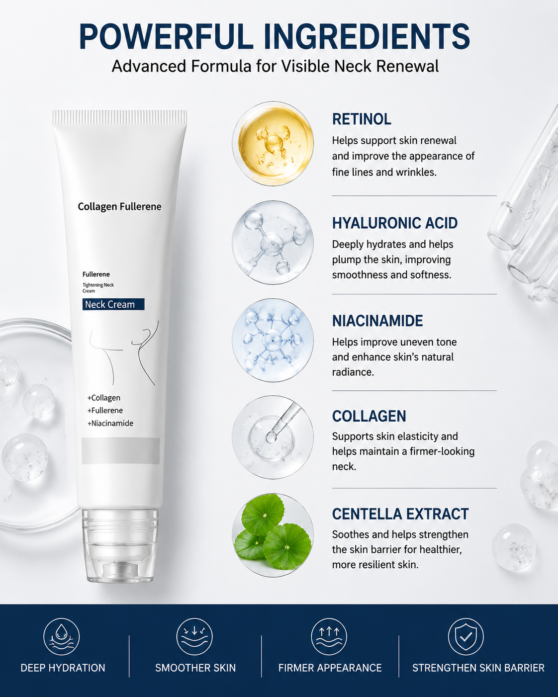 ✨Instant Neck Lift Cream — 🧴 Infused with Retinol & Hyaluronic Acid | Firms the Neck, Reduces Wrinkles & Double Chin-FX