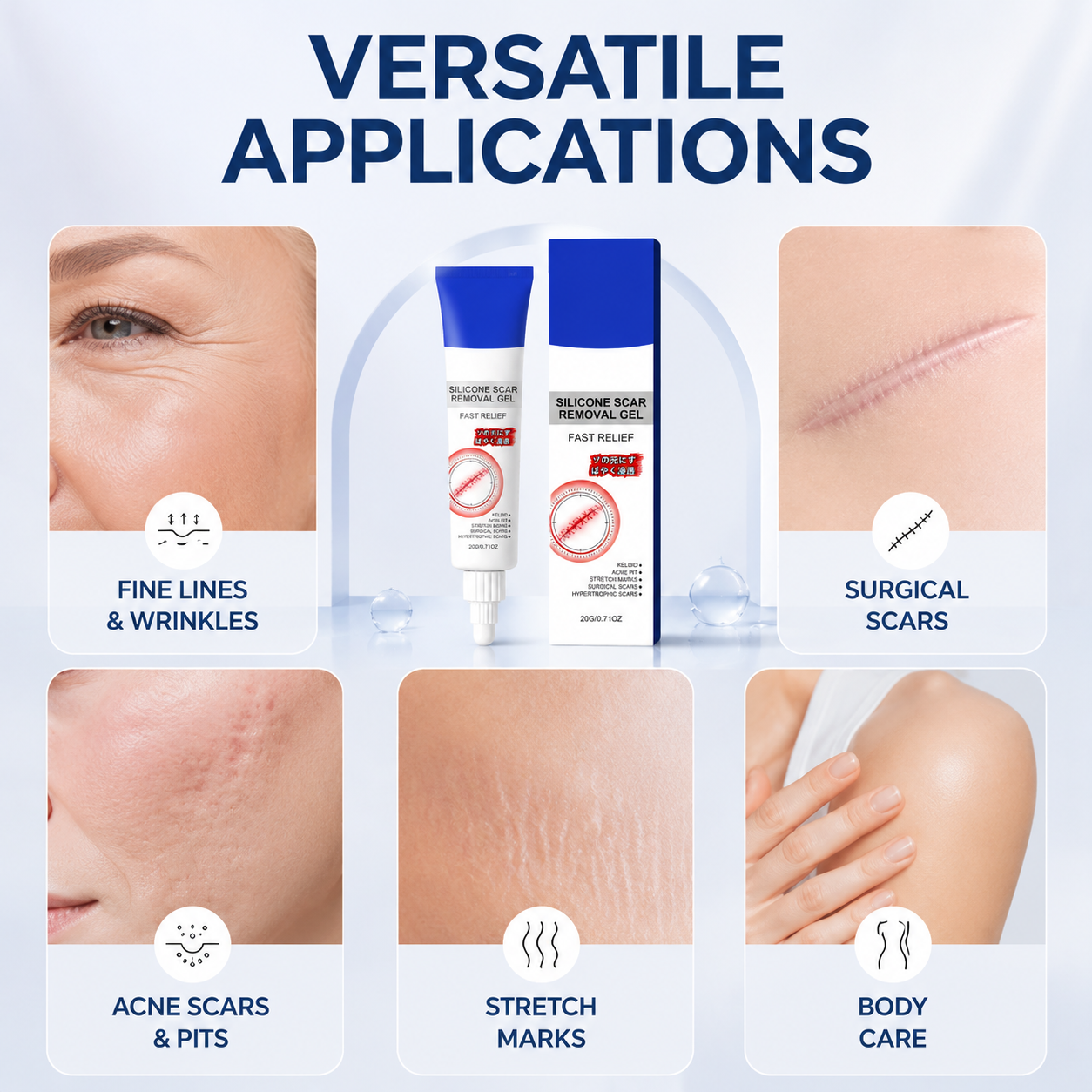 🧴 Advanced Silicone Smoothing Gel – Invisible Repair for Scars, Fine Lines & Uneven Texture-QE