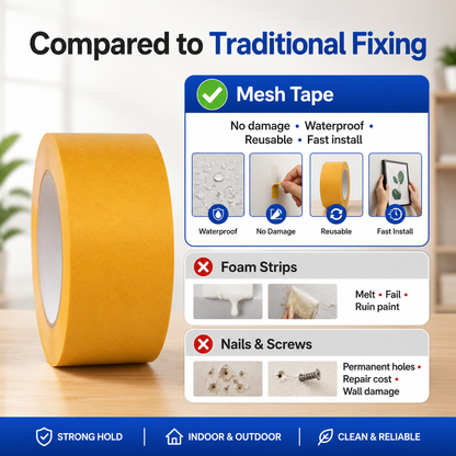 🔥 Waterproof Strong Double-Sided Tape | 📏 Adjustable Length | 💪 Extra Strong Hold for Home & DIY -QO