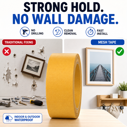 🔥 Waterproof Strong Double-Sided Tape | 📏 Adjustable Length | 💪 Extra Strong Hold for Home & DIY -QO