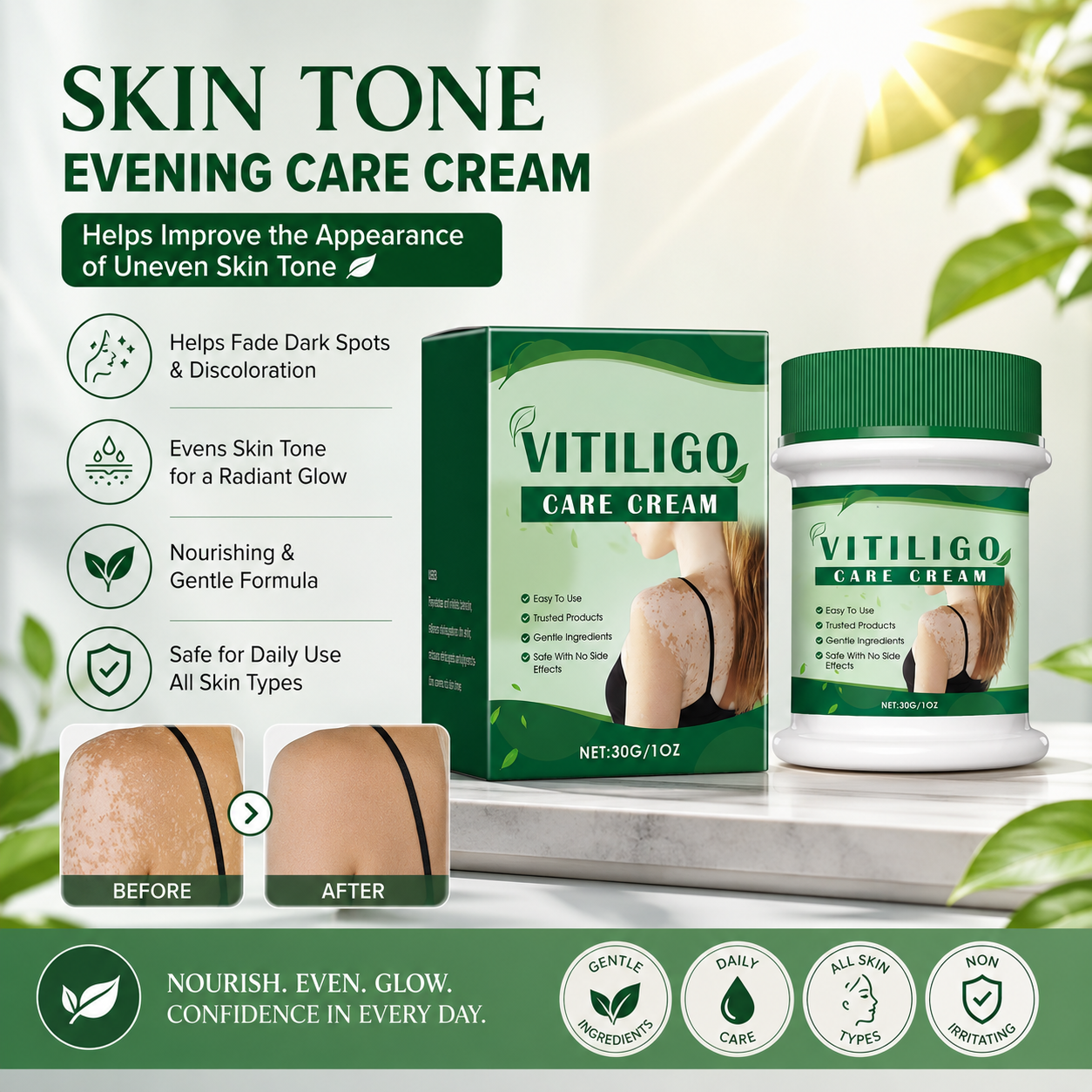 ✨ Skin Tone Evening Care Cream 🌿 – Helps Improve the Appearance of Uneven Skin Tone 💖-QR
