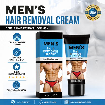 🔥 Men’s Fast-Acting Hair Removal Cream | Smooth Skin in Minutes, No Razor Burn-QO